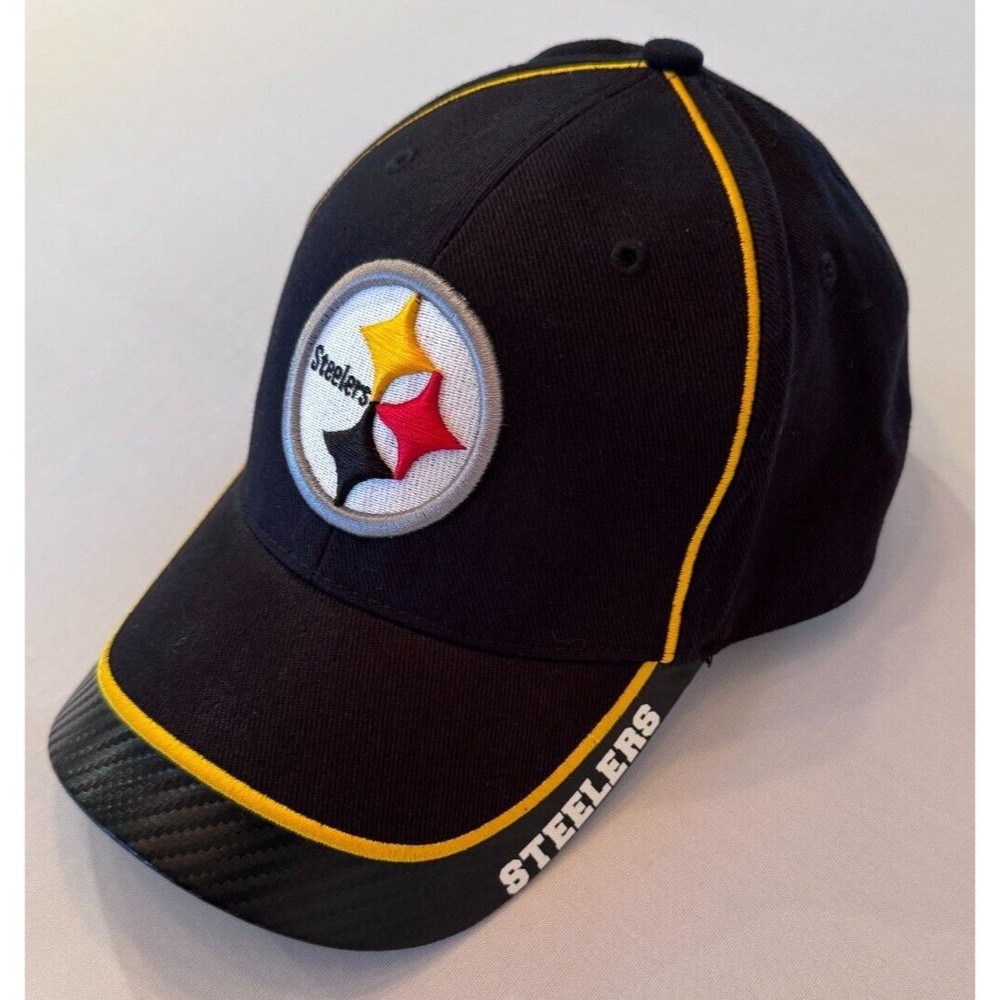 Pittsburgh Steelers NFL Team Apparel Black Hat Cap Adjustable - Picture 1 of 11